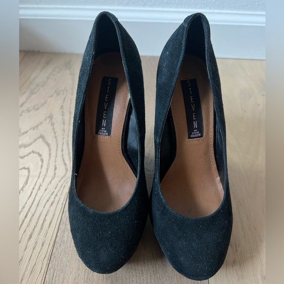 Genuine Suede Steve by Steve Madden Chunky Platform Heels - Picture 2 of 12